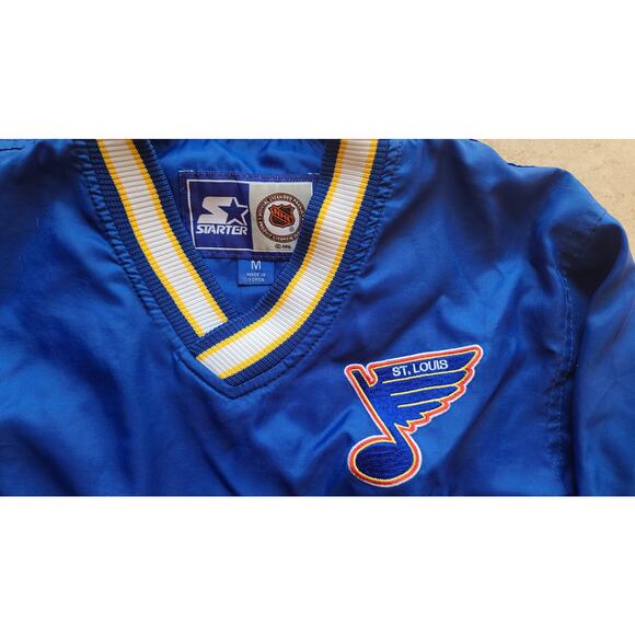GRETZKY #99 St Louis Blues 90s STARTER Pullover jacket M kids blue NHL vintage - Picture 4 of 10